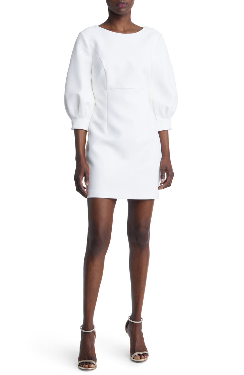 Ever New Sasha Bow Open Back Long Sleeve Minidress, Main, color,