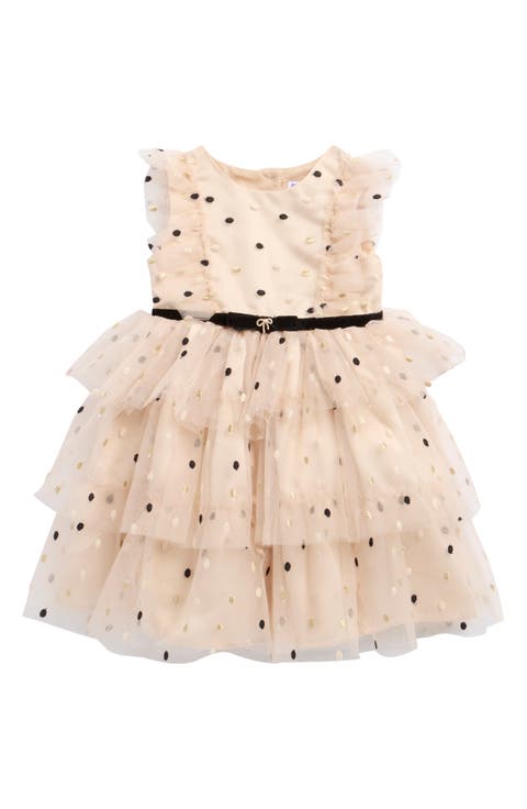 Kids' Embroidered Dot Tiered Party Dress (Toddler & Little Kid)