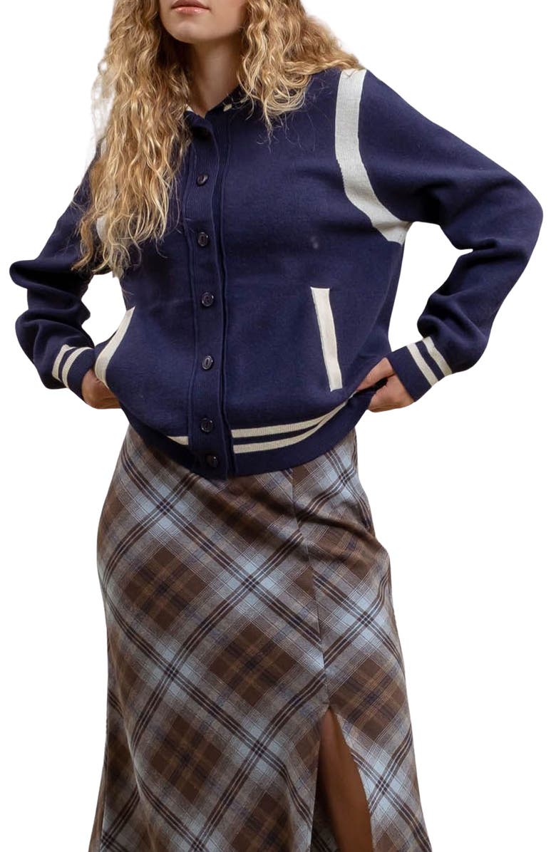 Blu Pepper Varsity Jacket, Main, color,