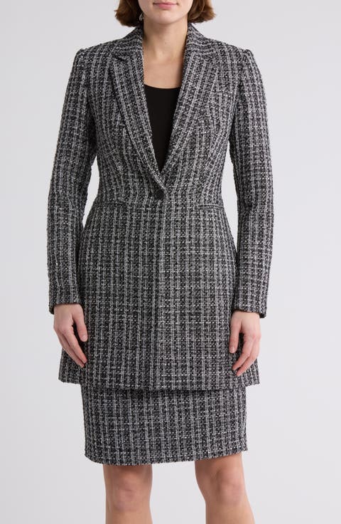 Tweed Bouclé Long Blazer