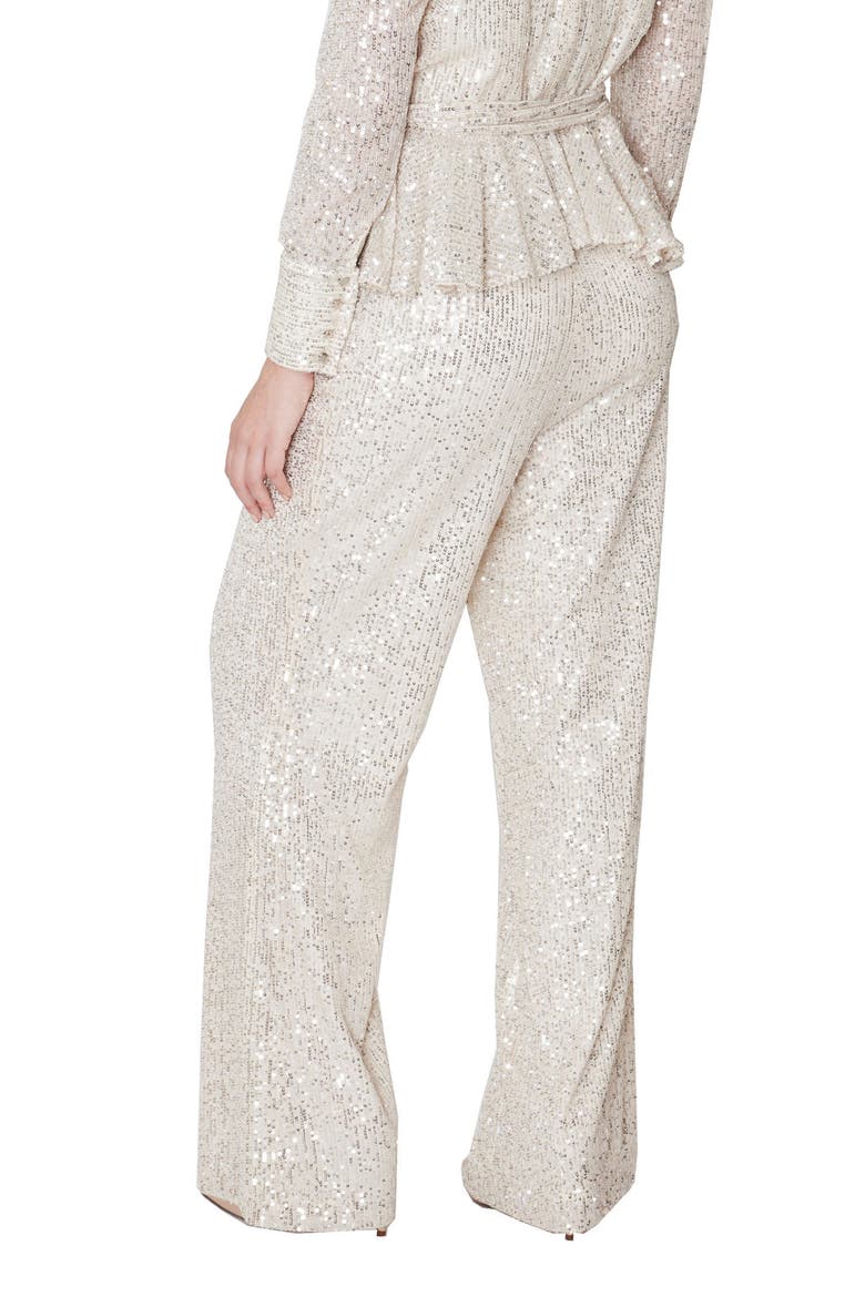 Straight Leg Sequin Pants, Alternate, color, IVORY/ SILVER