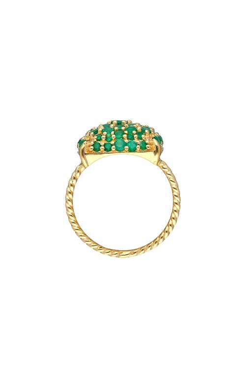 Ys Gems Green Onyx Pavé Cushion Cocktail Ring In Green