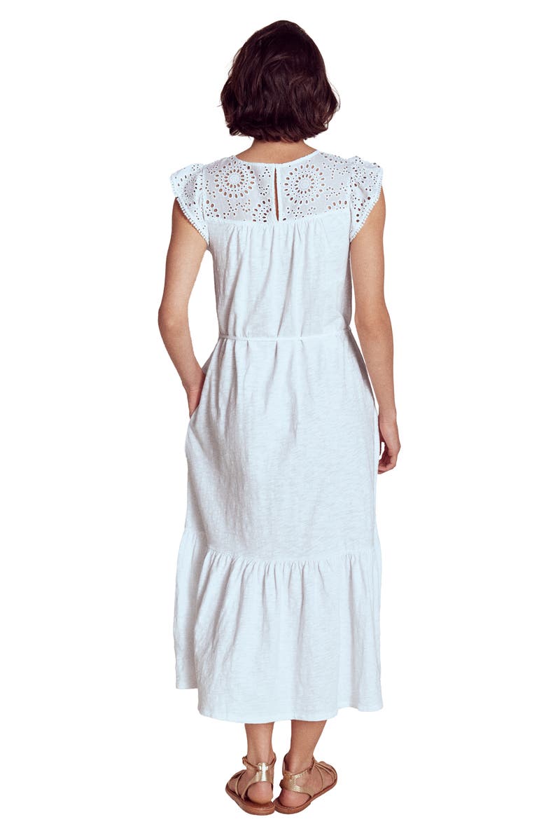 Boden Juliet Broderie Anglaise Trim Cotton Sundress, Alternate, color, White