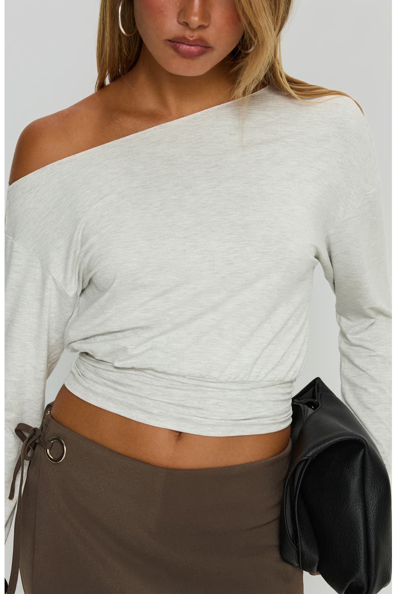 Ashlinn One-Shoulder Crop Knit Top, Alternate, color, GREY MARLE