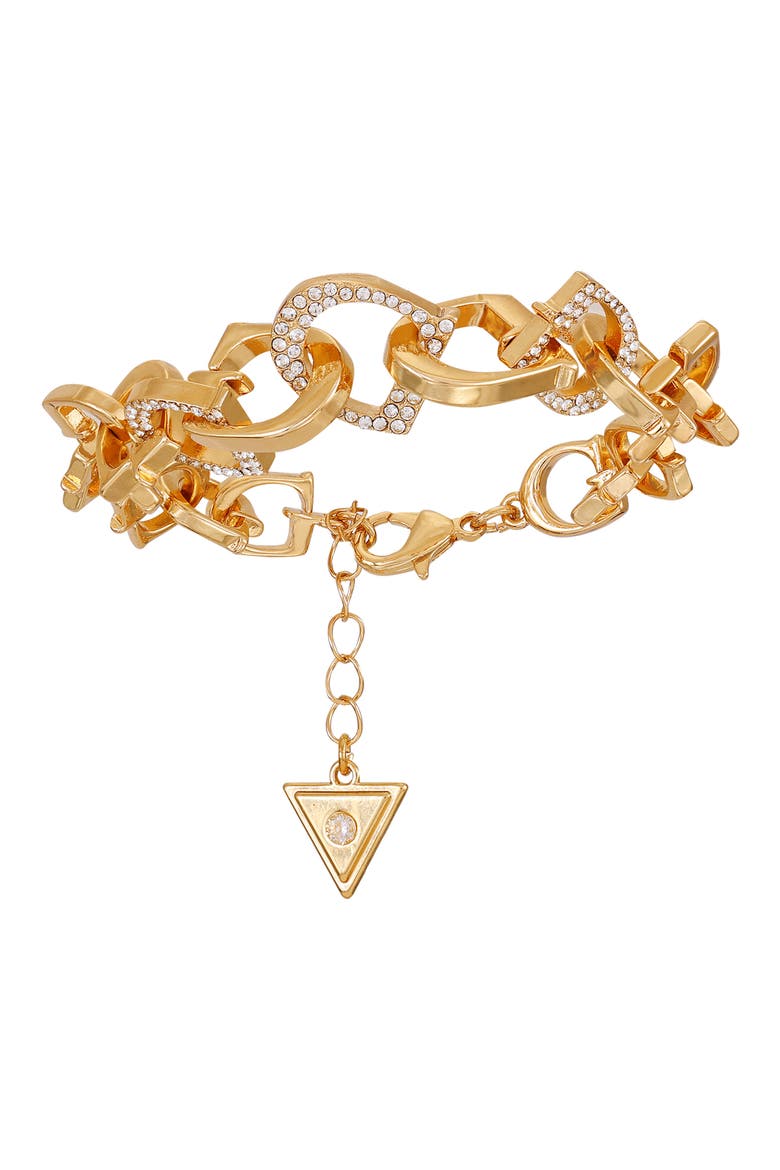 Pavé Crystal 'G' Chain Bracelet, Alternate, color, GOLD TONE