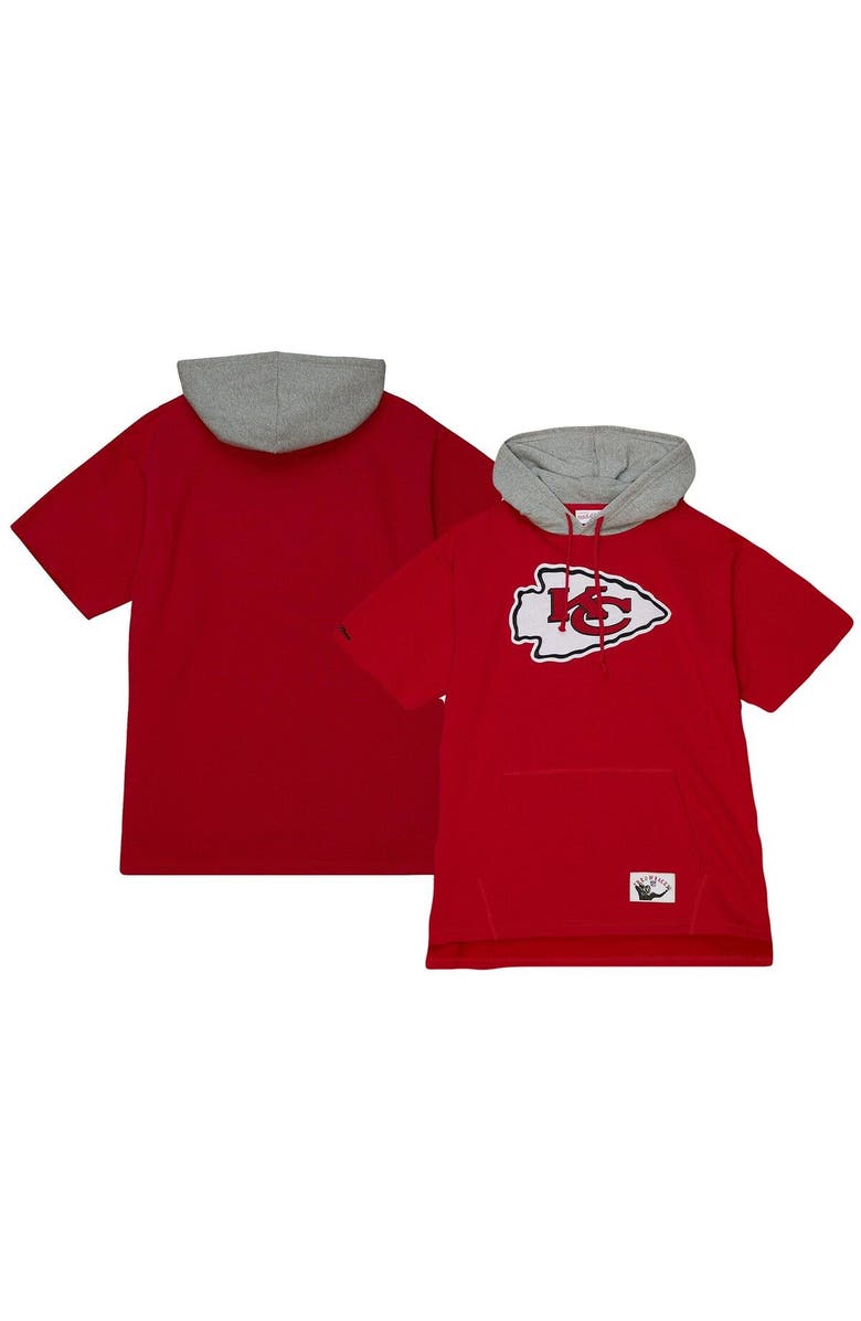 Mitchell & Ness Men's Mitchell & Ness Red Kansas City Chiefs Postgame Short Sleeve Hoodie, Main, color, Red