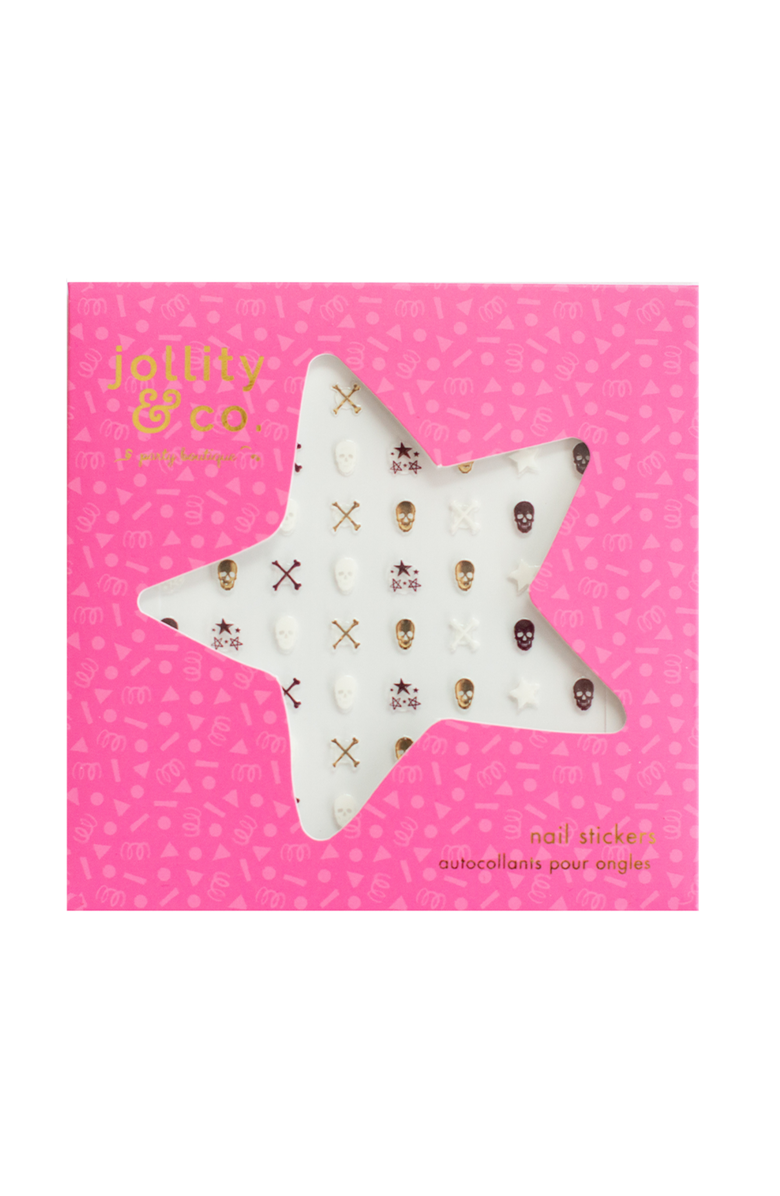 Jollity & Co. Halloween Skull Nail Stickers, Main, color, Gold Skull Nail Sticker