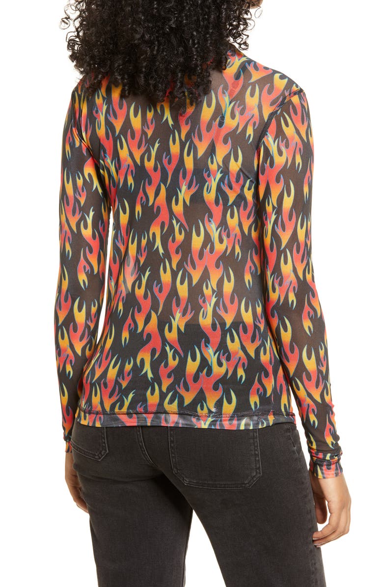 BP. Be Proud Pride Gender Inclusive Print Mesh Mock Neck Top, Alternate, color,