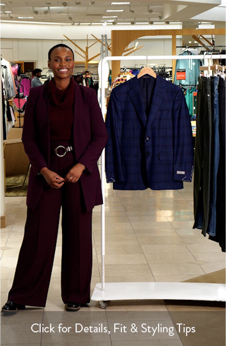 Siena Regular Fit Navy Ombré Check Super 130s Wool Sport Coat, sales video thumbnail