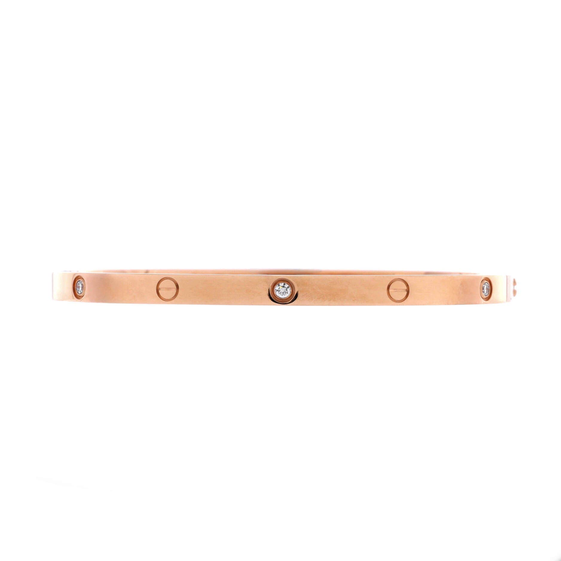Love 6 Diamond Bracelet 18K Rose Gold and Diamonds Small, Main, color, Metallic Gold