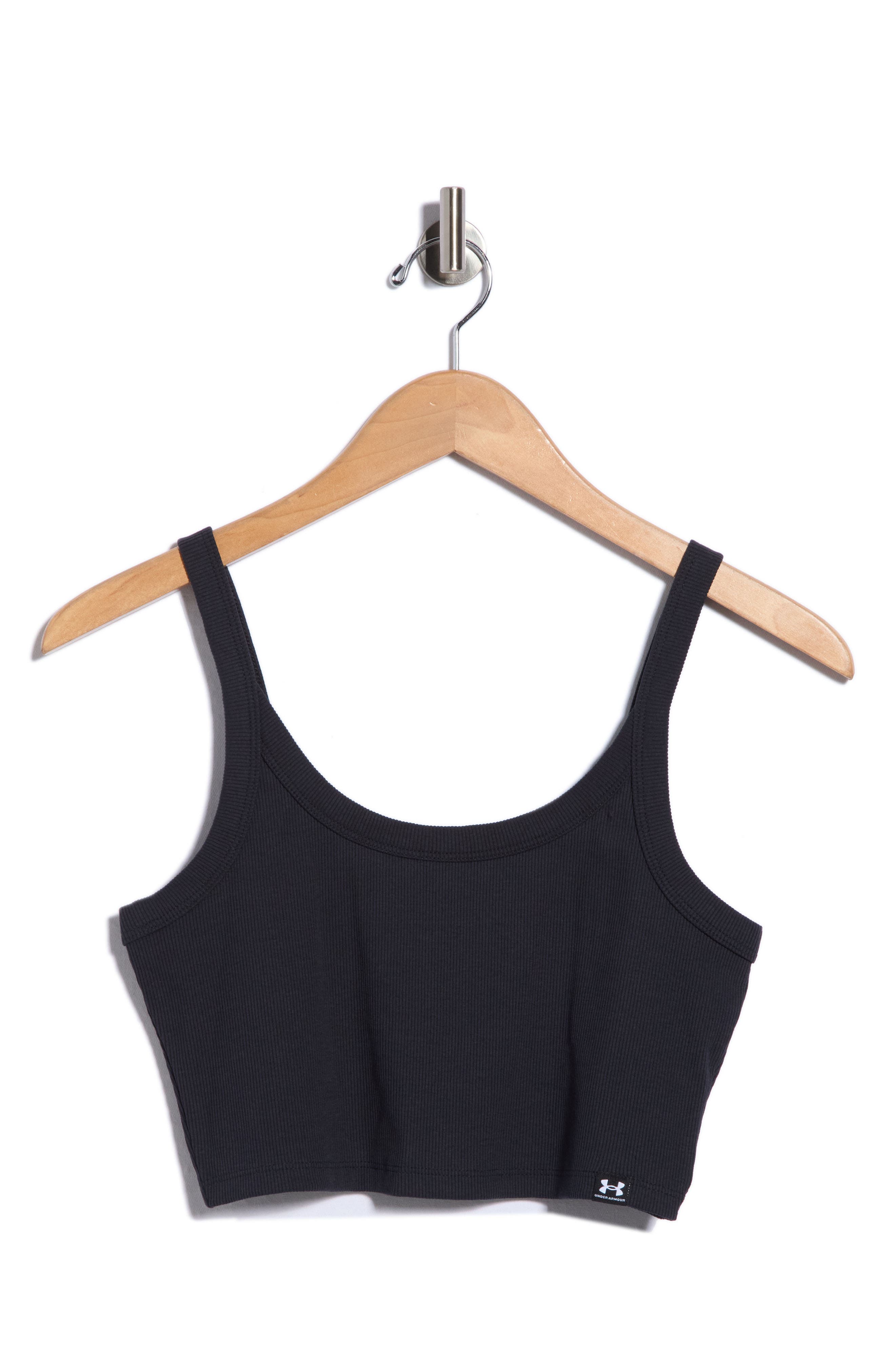 Under Armour Ua Rival Rib Crop Performance Tank Top In Black