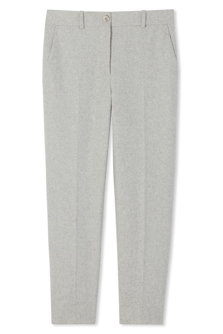 Melange Stretch Wool Flannel Pants, Alternate, color, LIGHT HEATHER GRAY
