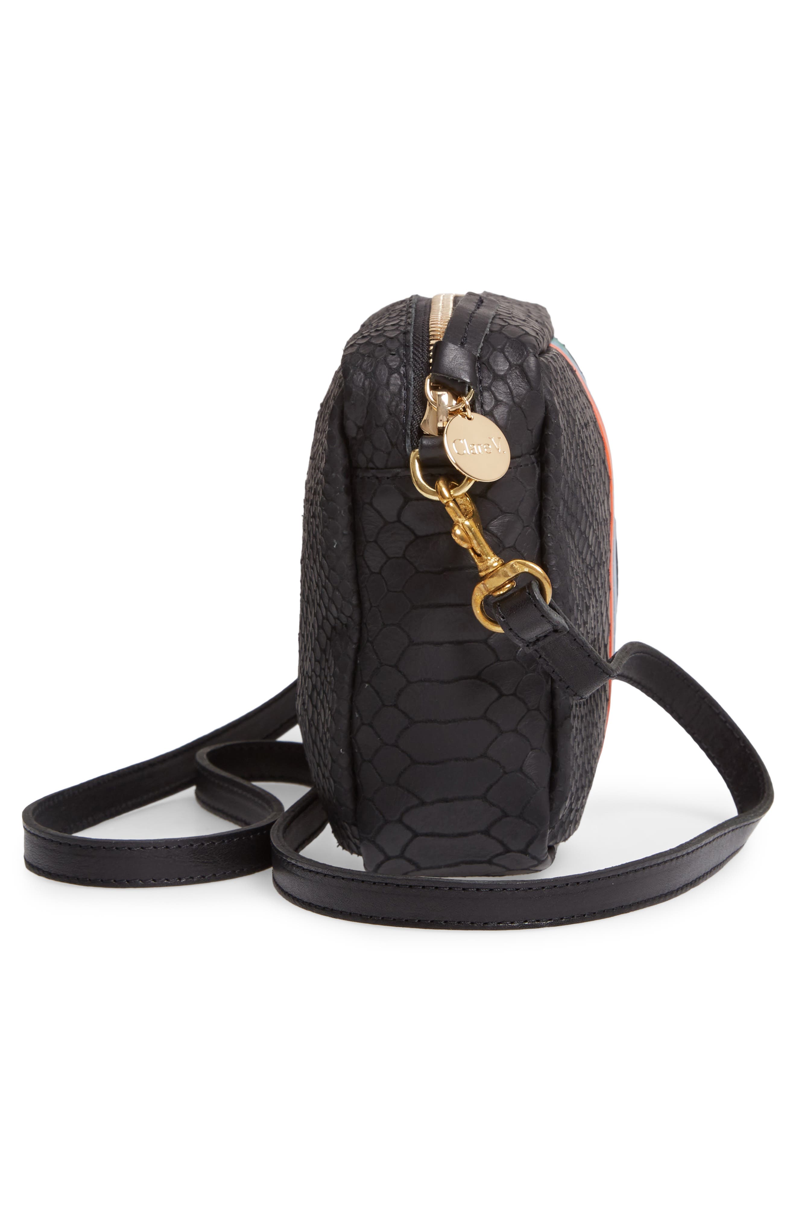 Clare V. Midi Sac Embossed Leather Crossbody Bag, Alternate, color, 