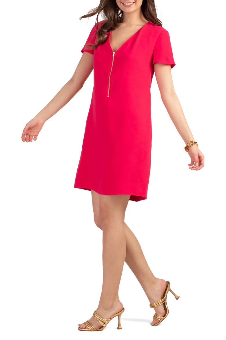 Banning 2 Front Zip Shift Dress, Alternate, color, TE AMO PINK