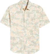 Tommy Bahama San Lucio Sea Shade IslandZone® Knit Short Sleeve Cotton Blend Button-Up Shirt