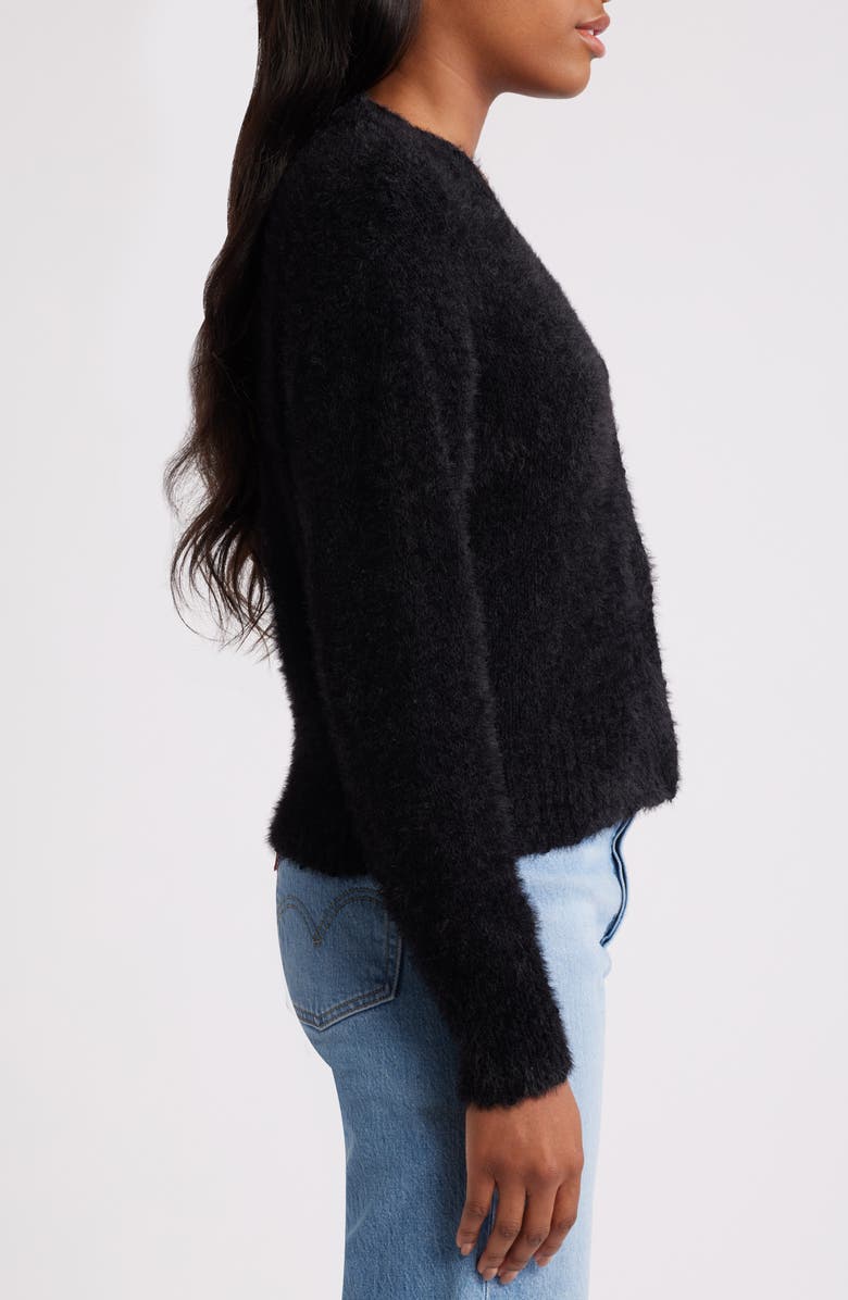 All in Favor V-Neck Cardigan, Alternate, color, Black