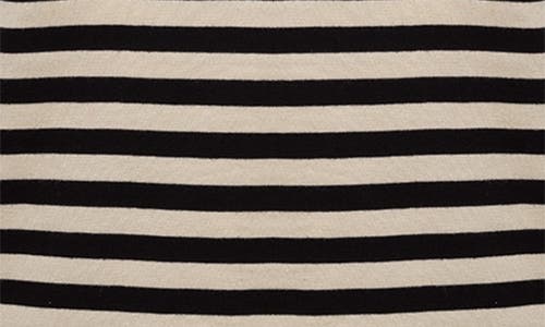 Isaac Mizrahi New York Stripe Long Sleeve Cotton Top In Black Stripe