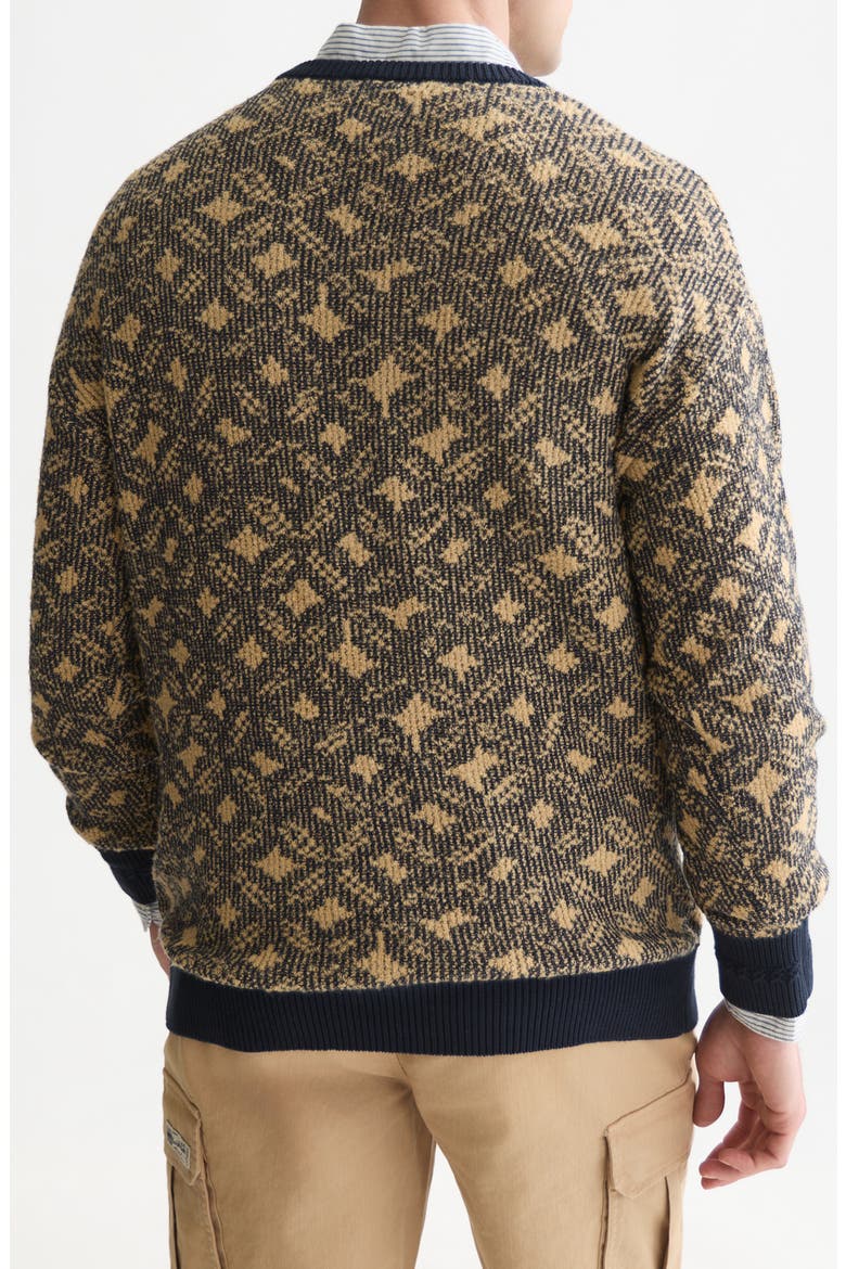 Jacquard Sweater, Alternate, color, TILES FLOWER DIJON/SKY CAPTAIN