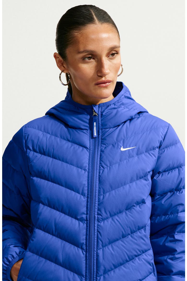 Sportswear Windpuffer Therma-FIT Hooded 550 Fill Power Down Jacket, Alternate, color, OLD ROYAL/ OLD ROYAL/ SAIL