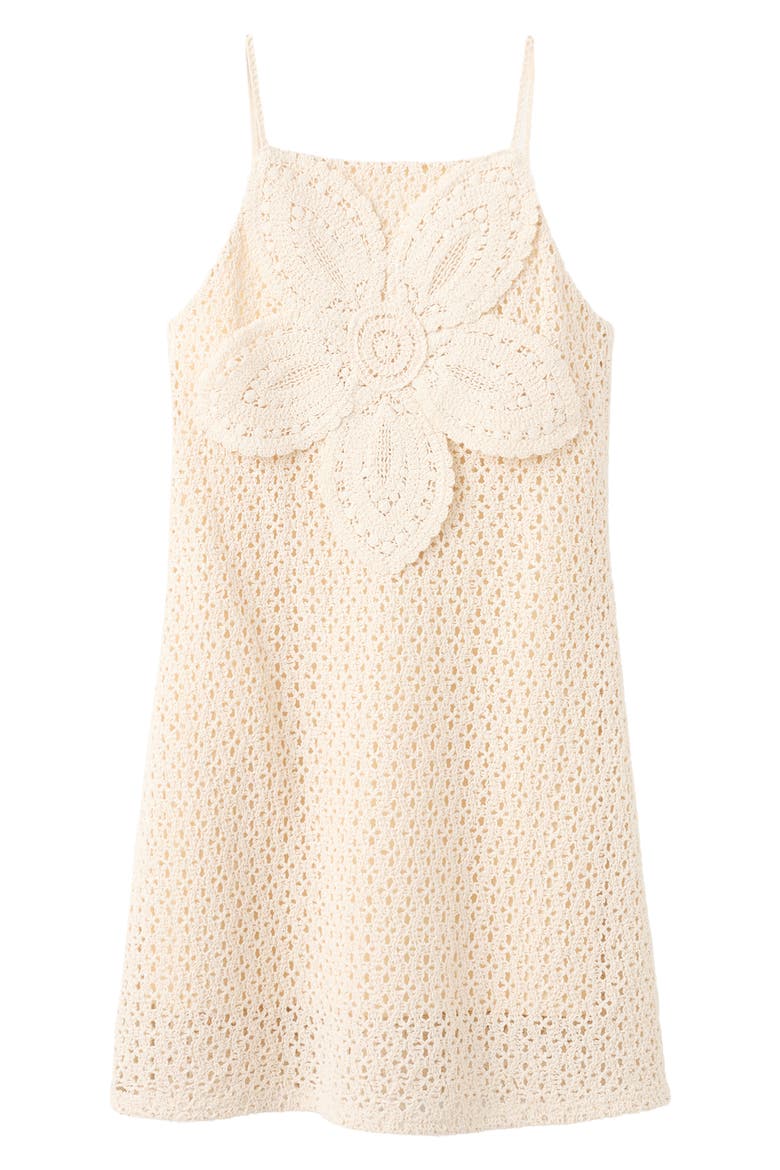 Hibisco Crochet Flower Minidress, Alternate, color, ECRU