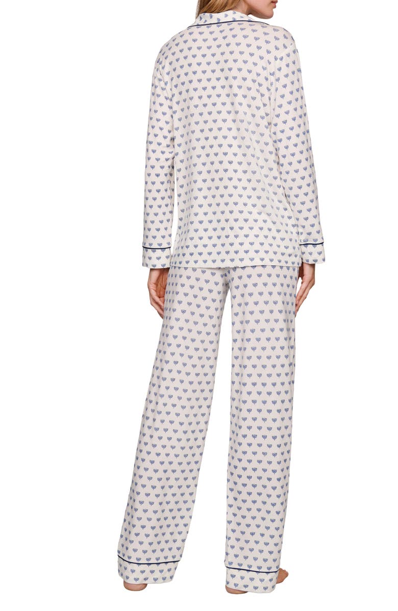 Eberjey Gisele Printed Long Pajamas, Alternate, color, Hannukah Glow Nouvea