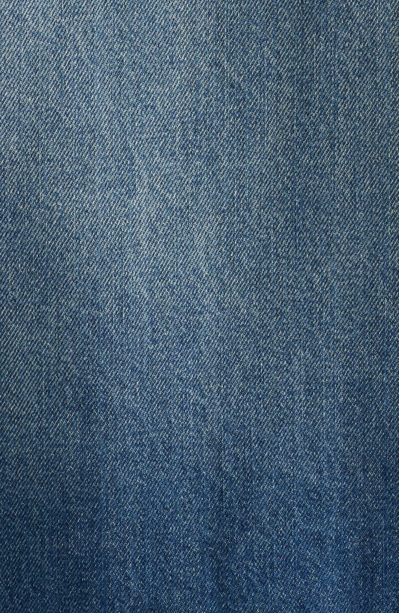 Billionaire Boys Club Script Logo Distressed Denim Trucker Jacket, Alternate, color, Astra