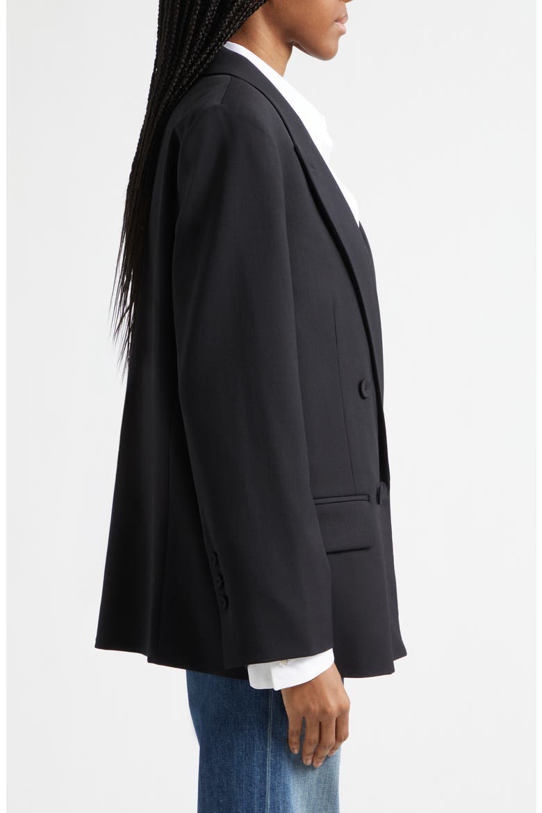Harper Double Breasted Tuxedo Jacket, Alternate, color, BLACK