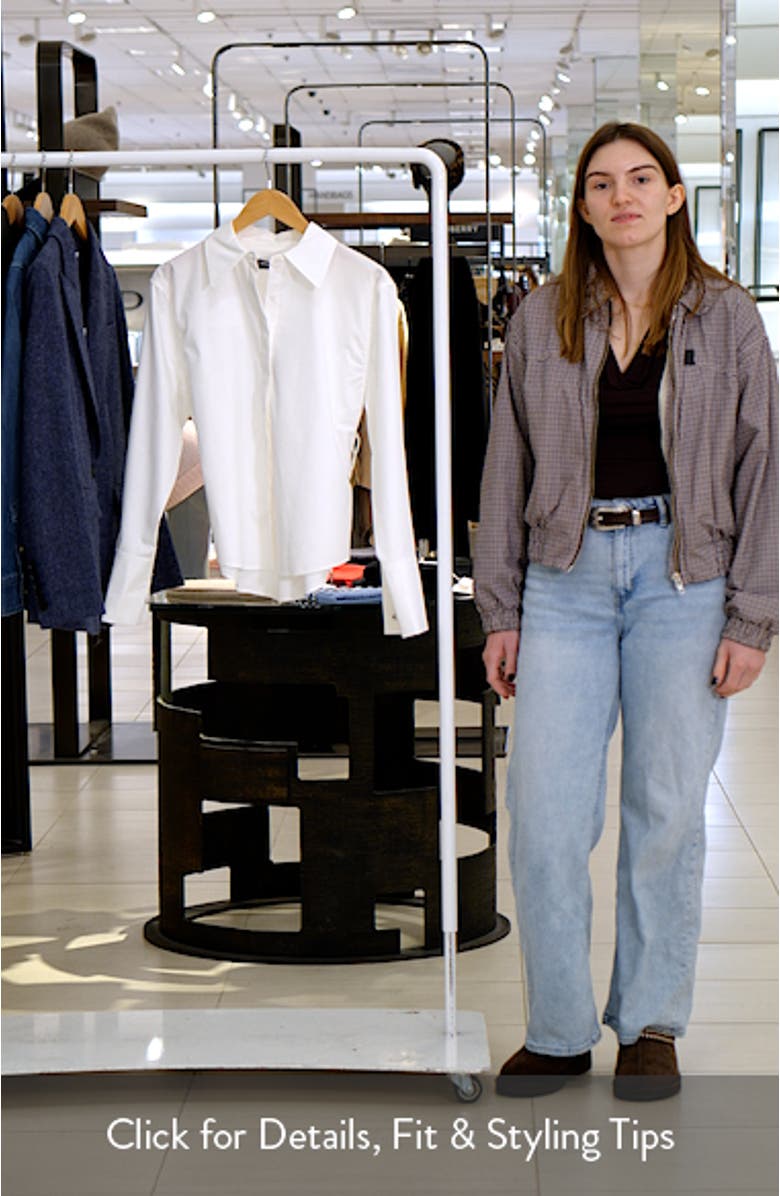 Poplin Lace-Up Button-Up Shirt, sales video thumbnail