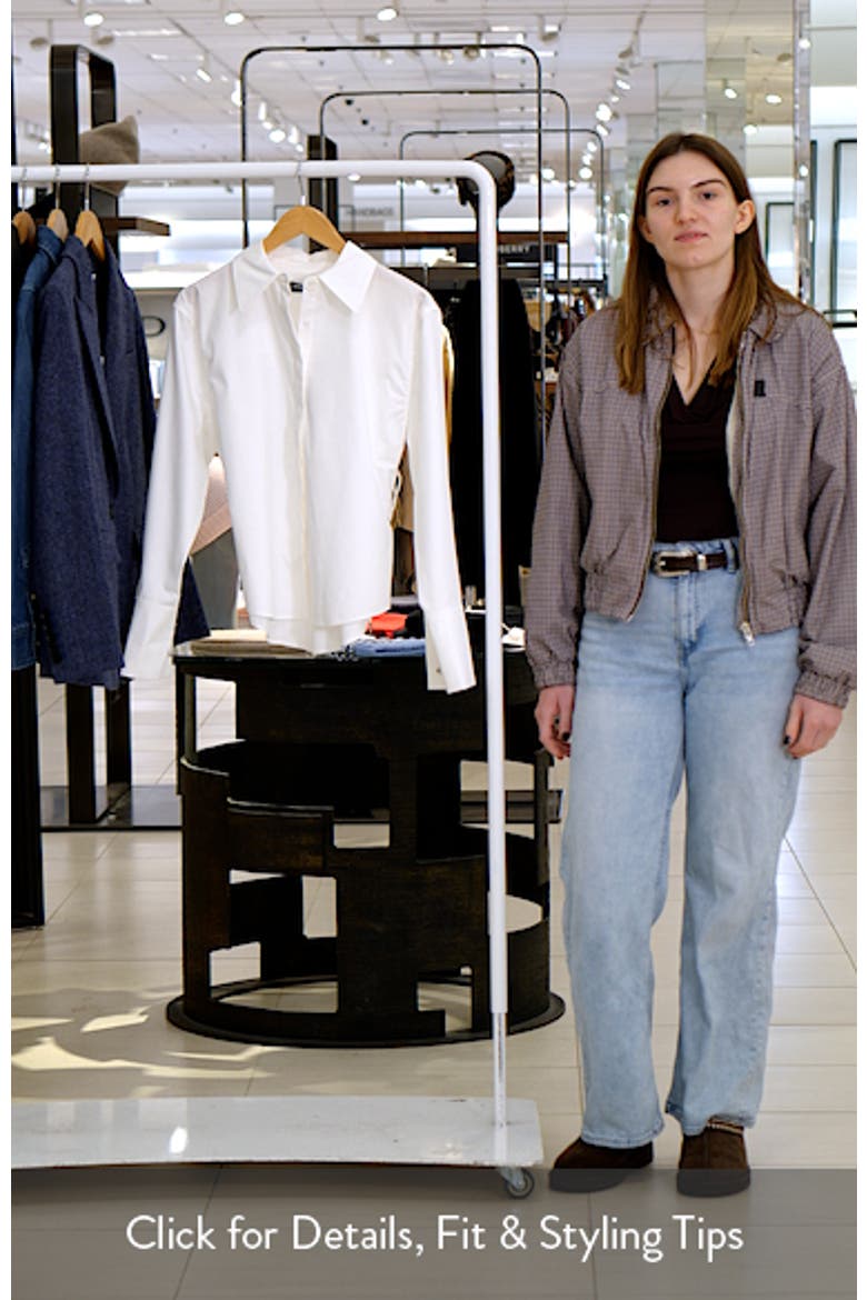 Poplin Lace-Up Button-Up Shirt video