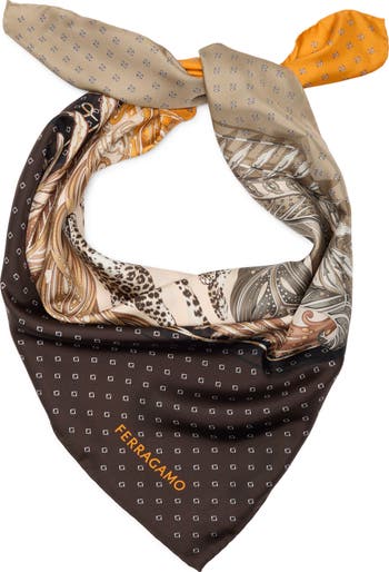 FERRAGAMO Madras 2 Silk Twill Square Scarf | Nordstrom