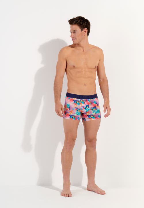 Hom Aquaflowers Boxer Briefs In Multico Print