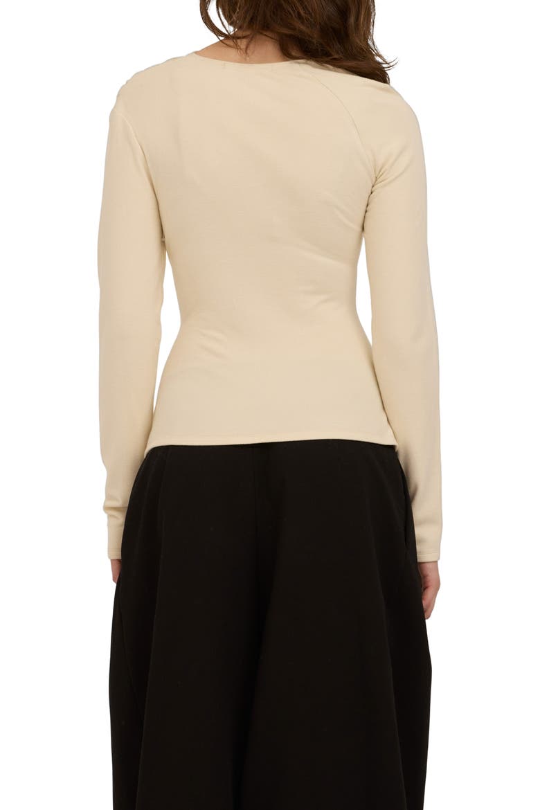 Harlow Asymmetric Neck Long Sleeve Top, Alternate, color, CREAM