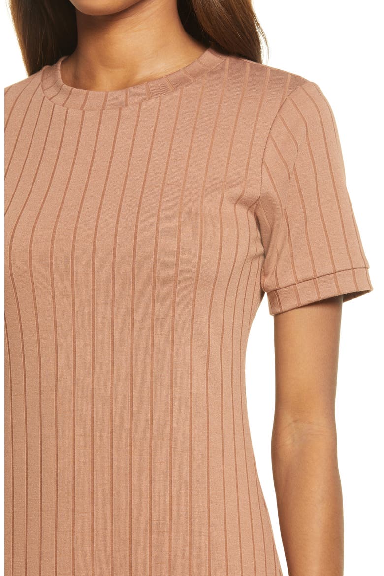 The Romie Ribbed Midi T-Shirt Dress, Alternate, color, TOFFEE