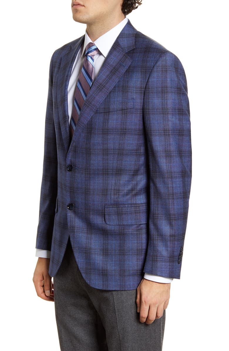 Peter Millar Classic Fit Plaid Stretch Wool Blend Sport Coat, Alternate, color, 