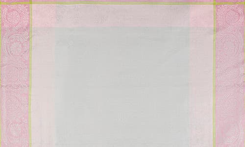 French Home Linen 71" X 100" Cleopatra Tablecloth In Chartruse And Rose Pink