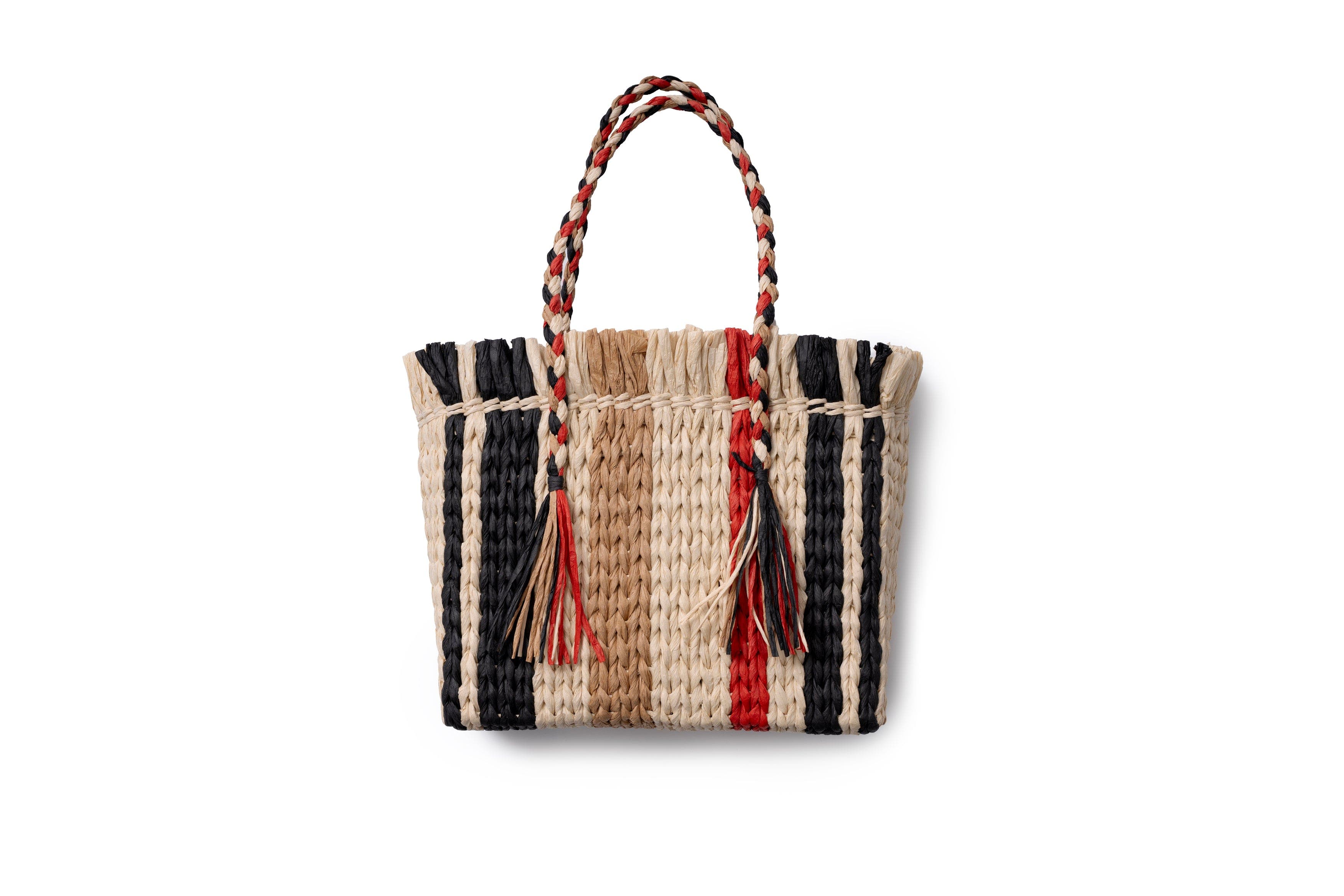 WILT Clothing Torrance Large Tote, Main, color, Black/Natural/Red