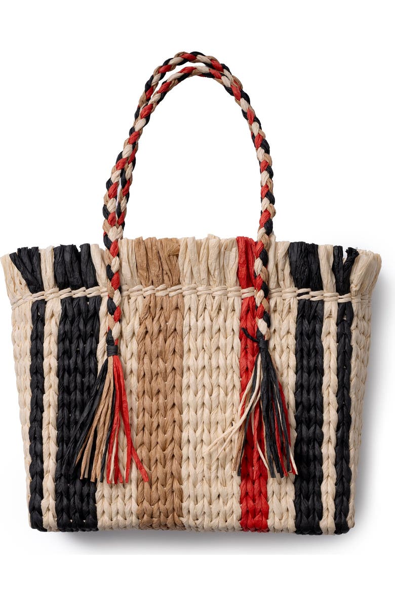 WILT Clothing Torrance Large Tote, Main, color, Black/Natural/Red