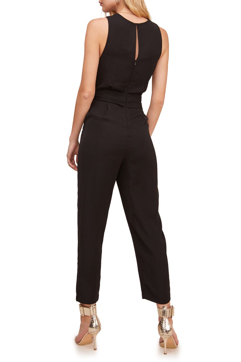 Side Tie Jumpsuit, Alternate, color, BLACK