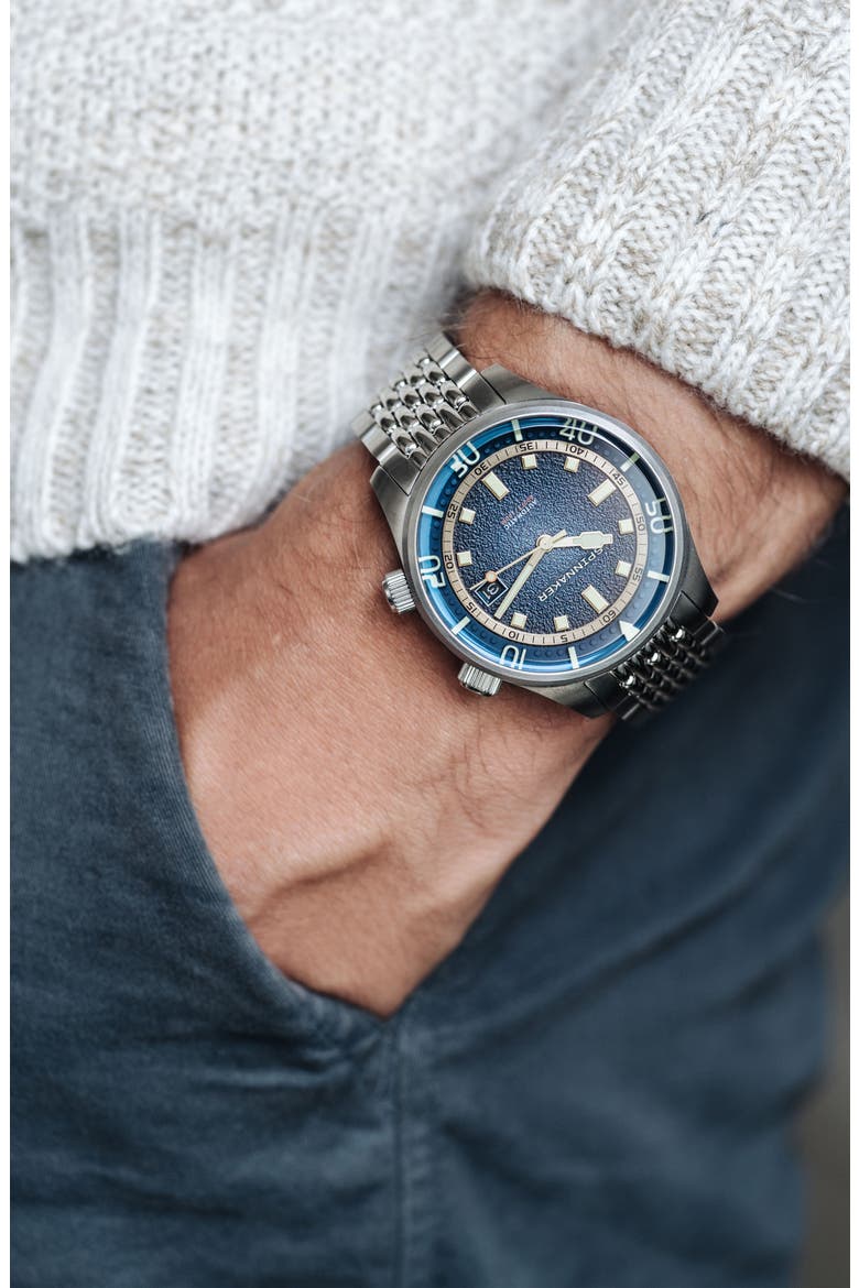 Bradner Automatic Bracelet Watch, 42mm, Alternate, color, BLUE
