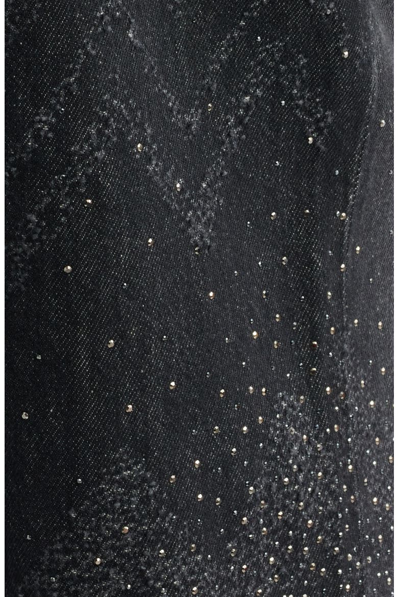 Slouchy Rhinestone Wide Leg Jeans, Alternate, color, BLACK