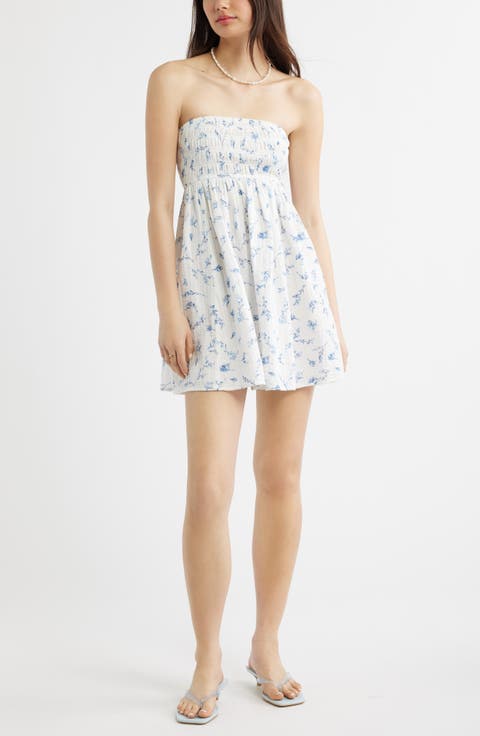 Floral Cutout Strapless Minidress