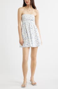 BP. Cutout Strapless Cotton Minidress