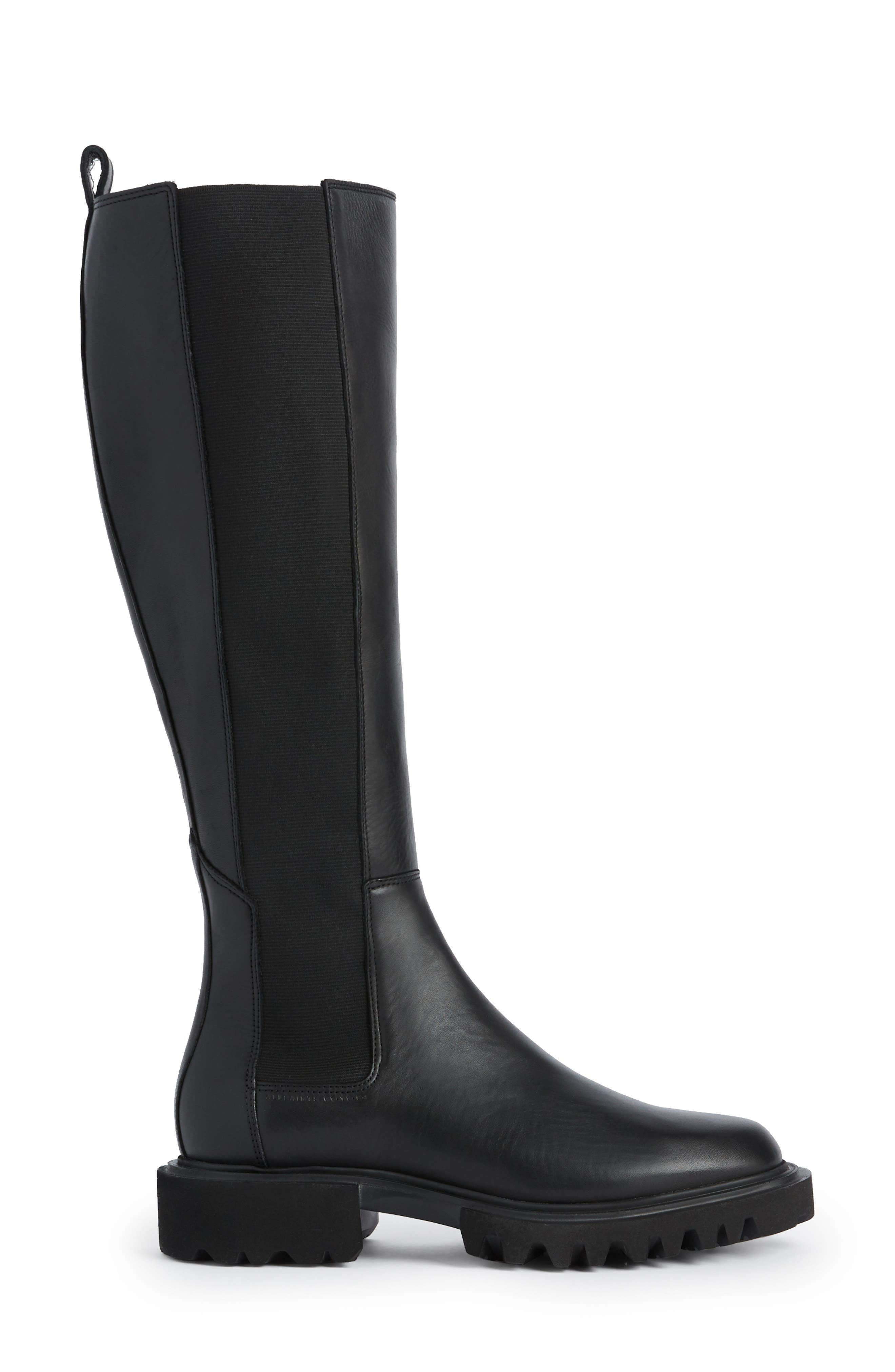 AllSaints Maeve Knee High Boot, Alternate, color, Black