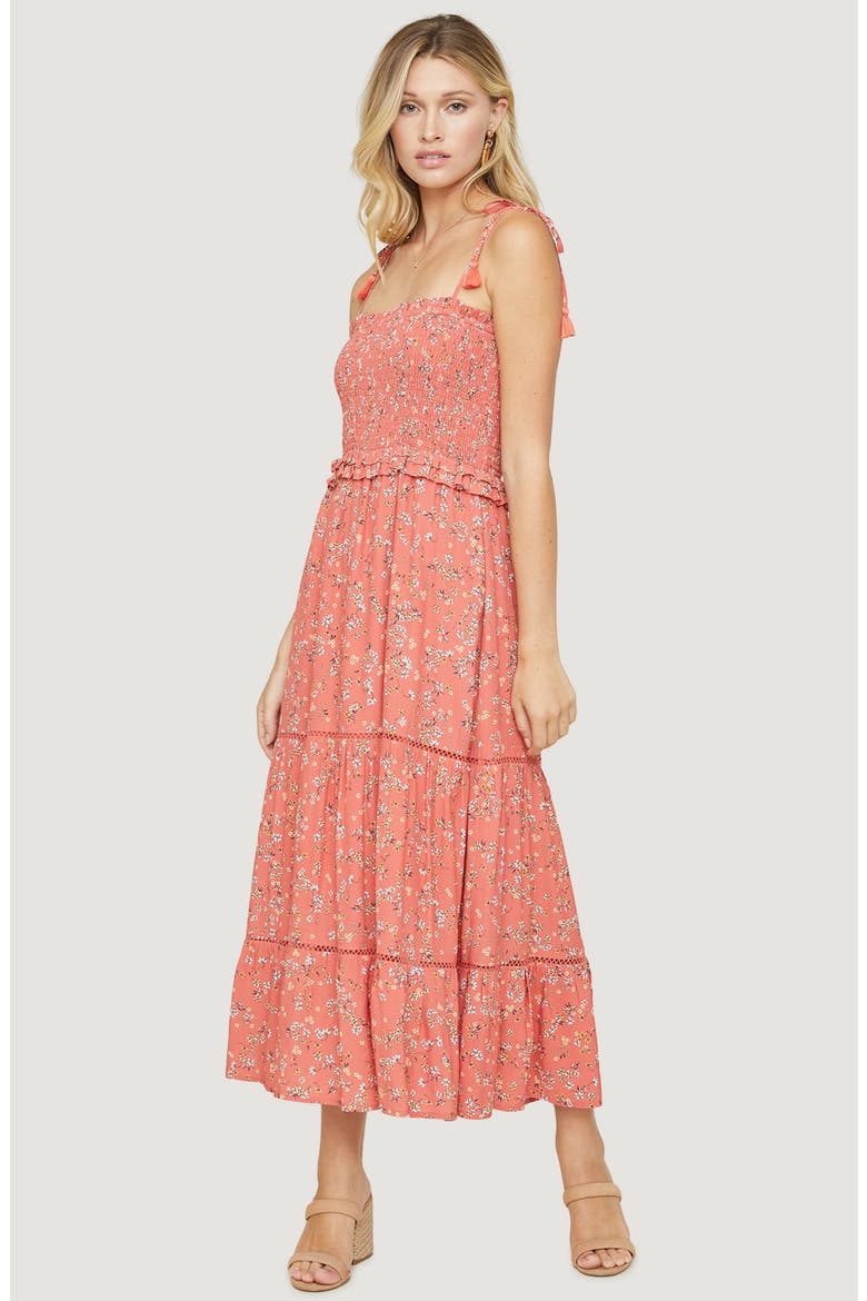 Everyday Adventures Tie Shoulder Maxi Dress, Alternate, color, RED ORANGE COR