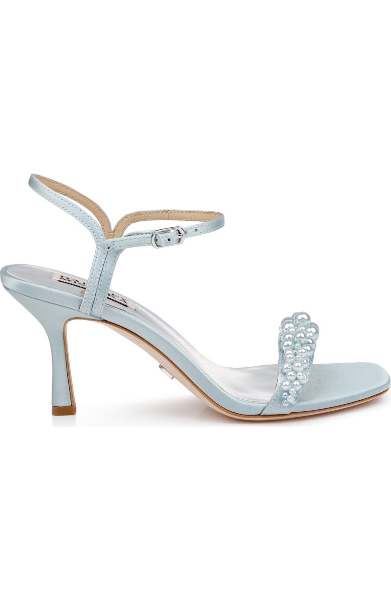 BADGLEY MISCHKA Caitlyn Metallic Satin Sandal, Alternate, color, Mist St