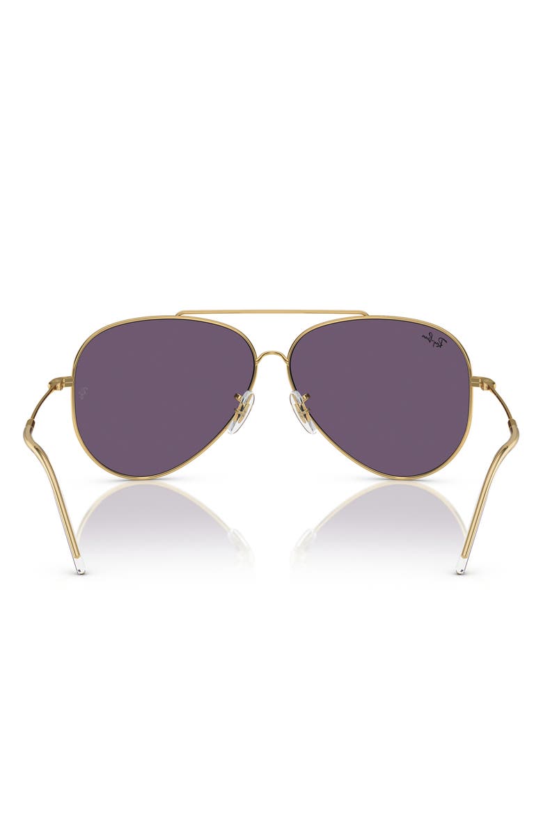 Ray-Ban Aviator Reverse 59mm Pilot Sunglasses, Alternate, color, Purple