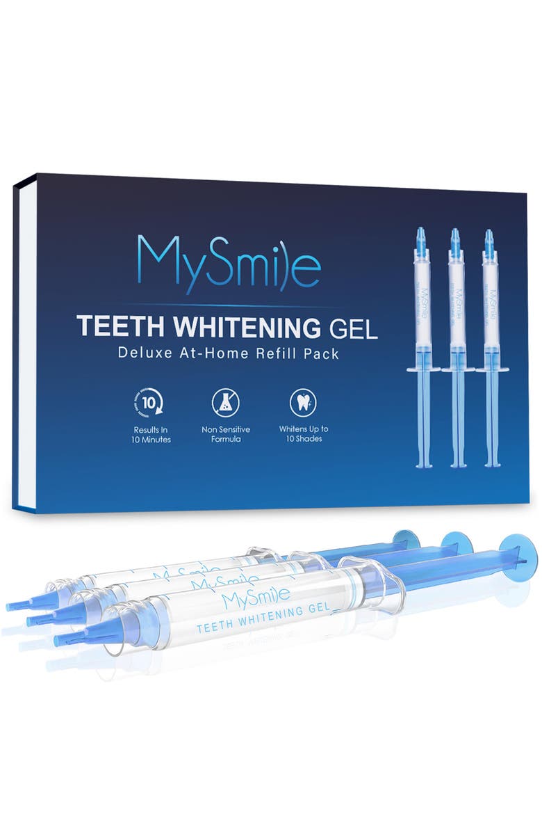 MySmile Teeth Whitening Gel Refill Pack, 3 Non-Sensitive Teeth Whitening Gel, Main, color, Clear