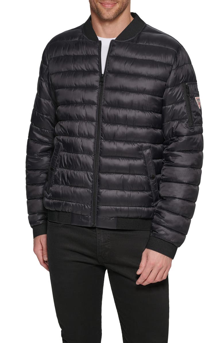 GUESS Packable Bomber Jacket, Alternate, color, 