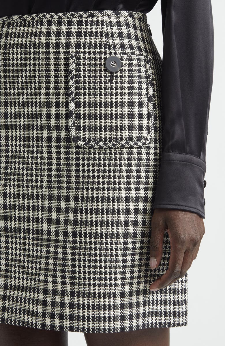 Lafayette 148 New York Cotton Patch Pocket Miniskirt, Alternate, color, Black Multi