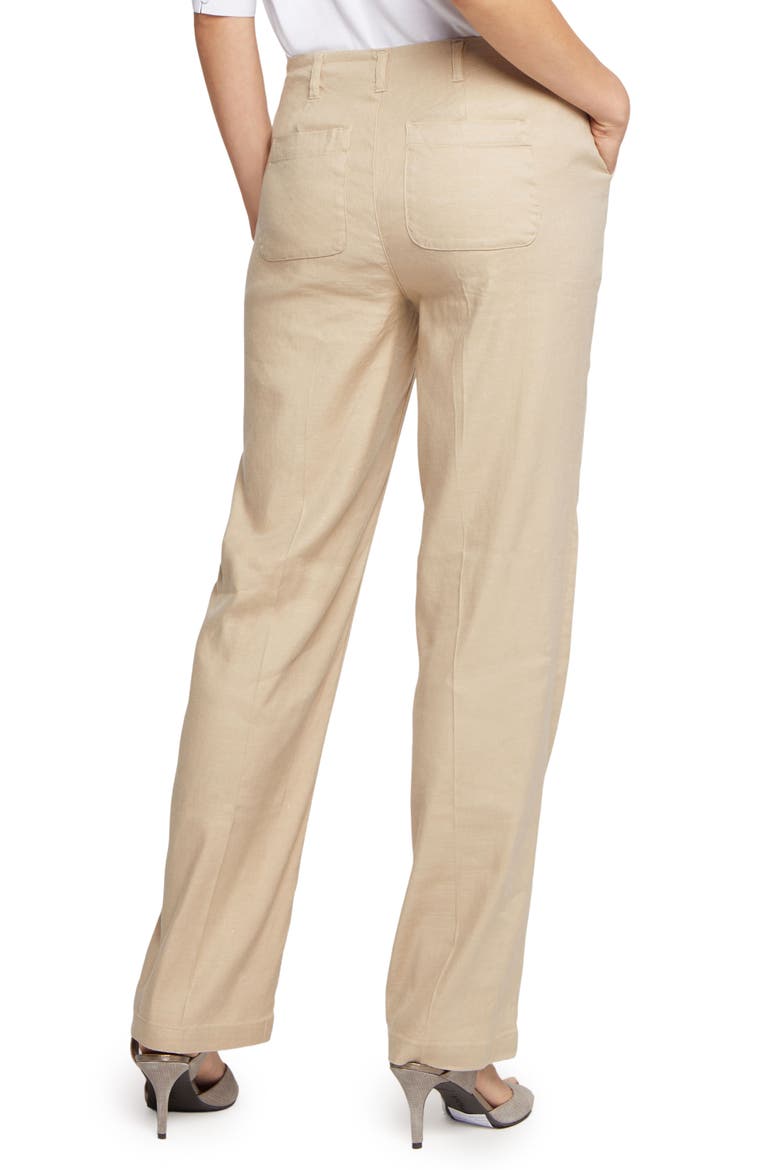 Marilyn Linen Blend Trousers, Alternate, color, FEATHER